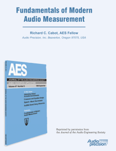 Fundamentals of Modern Audio Measurement