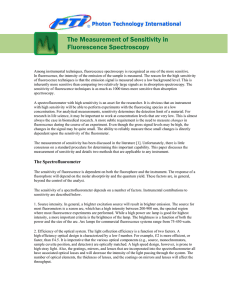 The Measurement of Sensitivity in Fluorescence Spectroscopy