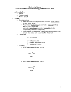 1 Electronics Review 1 Cornerstone Electronics Technology and