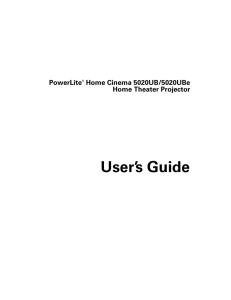 User`s Guide - PowerLite Home Cinema
