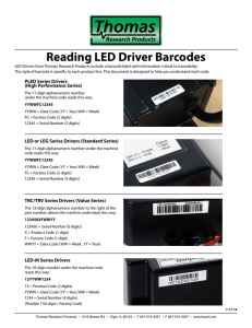 LED Driver Bar Codes - Thomas Research Products