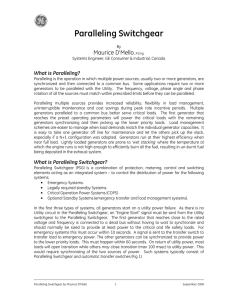 Paralleling Switchgear - GE Industrial Solutions