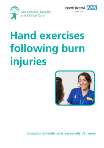 Hand exercises following burn injuries