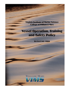 Vessel Operation, Training and Safety Policy