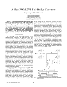 A New PWM ZVS Full-Bridge Converter