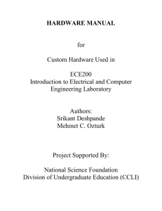 Parts List - Department of Electrical and Computer Engineering