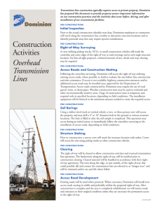 Construction Activities Overhead Transmission Lines