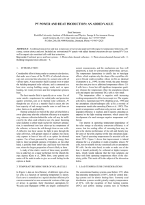 PV POWER AND HEAT PRODUCTION: AN ADDED VALUE