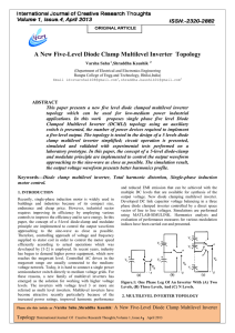 A New Five-Level Diode Clamp Multilevel Inverter Topology