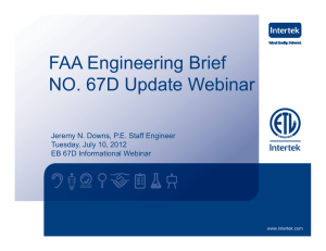 FAA Engineering Brief NO 67D U d W bi NO. 67D Update Webinar