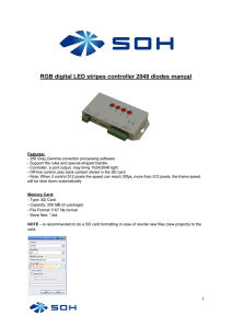 RGB digital LED stripes controller 2048 diodes manual