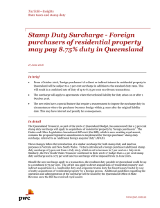 Stamp Duty Surcharge - Foreign purchasers of