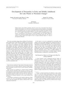 Development of Personality in Early and Middle Adulthood: Set Like