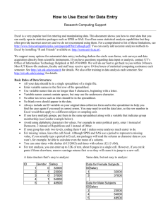 How to Use Excel for Data Entry - Office of Information Technology