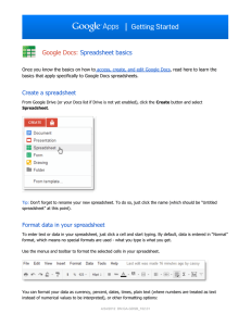 Google Docs: Spreadsheet basics