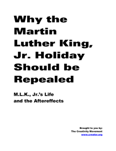 Why the Martin Luther King, Jr. Holiday Should be Repealed