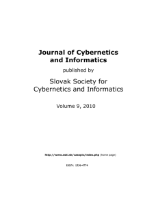 Journal of Cybernetics and Informatics Slovak Society for