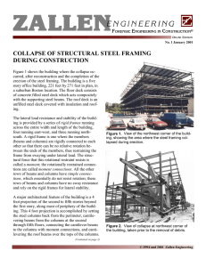 collapse of structural steel framing during construction