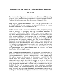 Resolution on the Death of Professor Martin Guterman