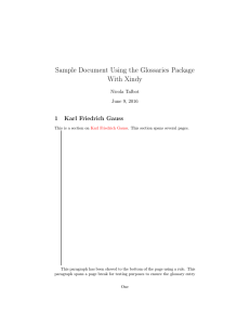 Sample Document Using the Glossaries Package With Xindy
