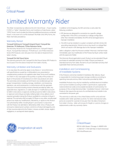 Limited Warranty Rider - GE Industrial Solutions
