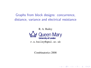 Graphs from block designs: concurrence, distance, variance and