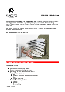 manual handling - University of Newcastle