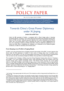 Towards China`s Great Power Diplomacy under Xi Jinping