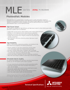 Photovoltaic Modules - Mitsubishi Electric