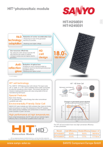 HIT-H250E01 HIT-H245E01 HIT photovoltaic module