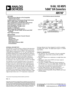 AD9740 10-Bit, 165 MSPS TxDAC® D/A Converter Data Sheet (Rev