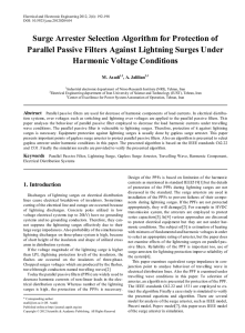 Surge Arrester Selection Algorithm for Protection of Parallel Passive