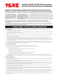 N-610, N-630, N-637 Fall Arrestors - YOKE