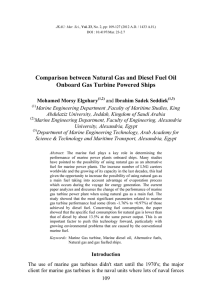 Comparison between Natural Gas and Diesel Fuel Oil Onboard Gas