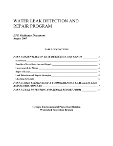 WATER LEAK DETECTION AND REPAIR PROGRAM
