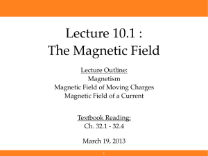 Lecture 10.1 : The Magnetic Field