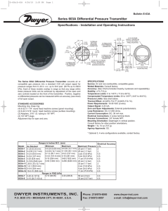 Specifications - Installation and Operating Instructions