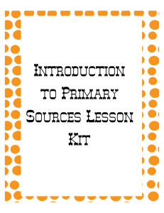 Introduction to Primary Sources Lesson Kit