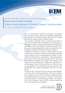 A Multi-Level Approach to Energy System Transformation
