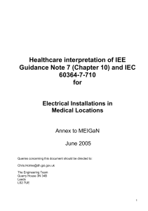 Healthcare interpretation of IEE Guidance Note 7 (Chapter