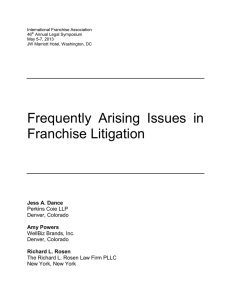 Frequently Arising Issues in Franchise Litigation