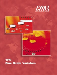 AVX TPC Zinc Oxide Varistors Catalog