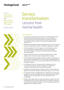 Service transformation: Lessons from mental health
