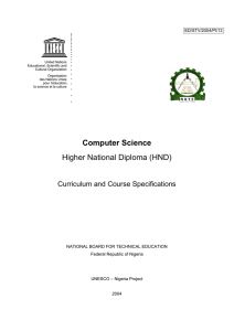 Computer science, Higher National Diploma - unesdoc