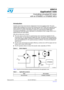 Controlling a brushed DC motor with an ST6265C or ST6260C MCU