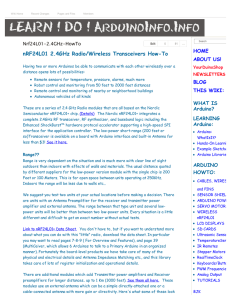 nRF24L01 2.4GHz Radio/Wireless Transceivers How-To