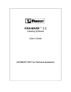 Pan-Mark 2.5 Labeling Software User`s Guide