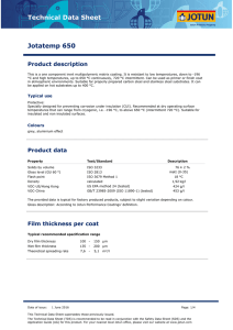 Technical Data Sheet Jotatemp 650