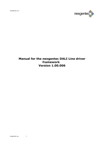 Manual for the nexgentec DALI Line driver framework Version 1.00