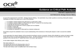 Guidance on Critical Path Analysis